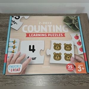 Chuckle & Roar 2-Piece Counting Learning Puzzle Set See Pictures